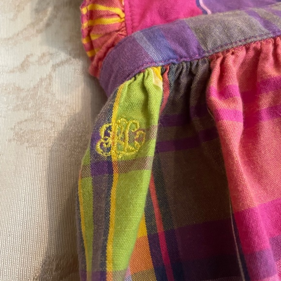 Ralph Lauren Baby Girls Plaid Ruffle Bubble, size 6m Beautiful! - Picture 3 of 6